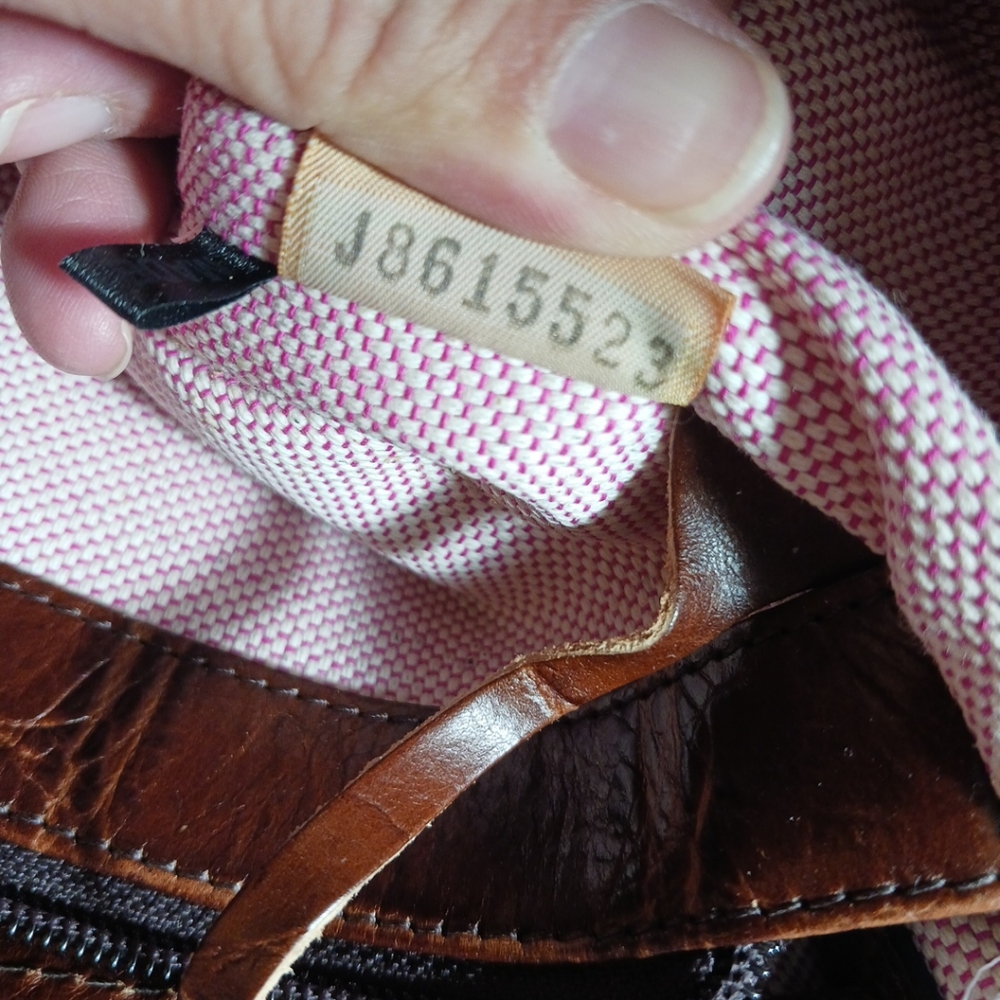 Dooney & Bourke Medium Chiara Bag Brown Crocodile Embossed Leather Purse - Picture 11 of 14